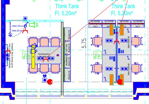 Beispiel für CAD-Darstellung der Tertiäranschlüsse